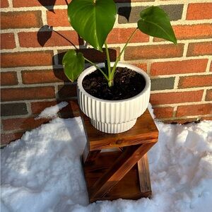 Elegant Handmade Solid Pine Angled Plant Stand